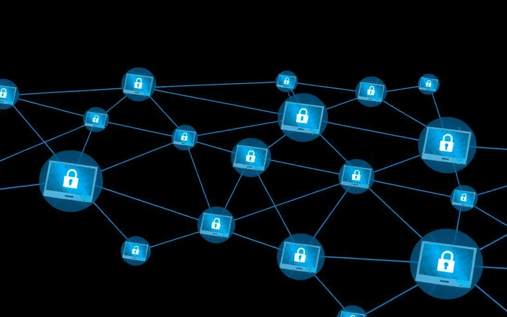 Interconnected network of digital devices and data flowing between them, representing third-party cookie usage
