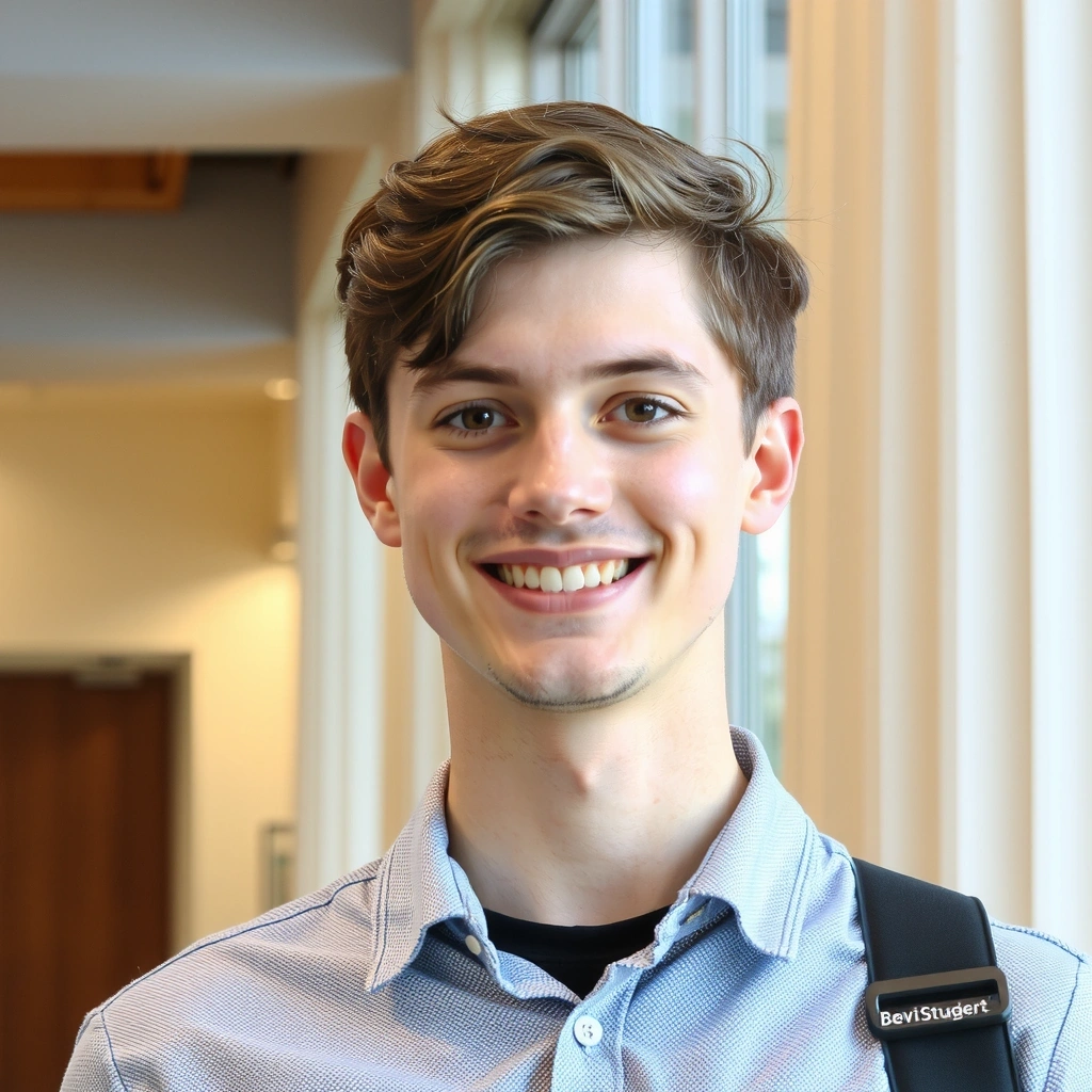 Portrett av en smilende mann, tidligere student