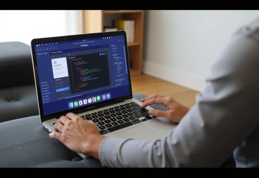 Person som bruker en online læringsplattform på en bærbar datamaskin