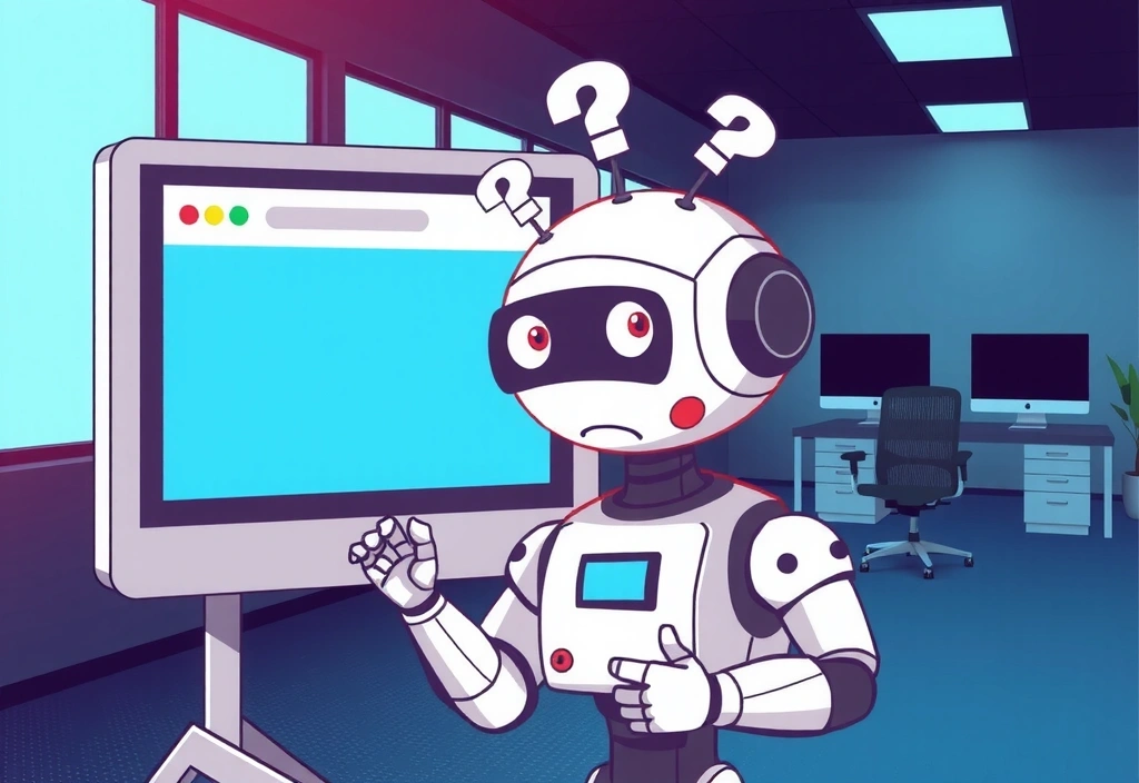 En forvirret robot som leter etter en side