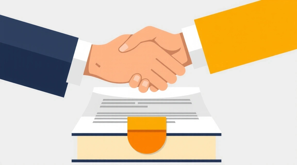 Agreement signing illustration